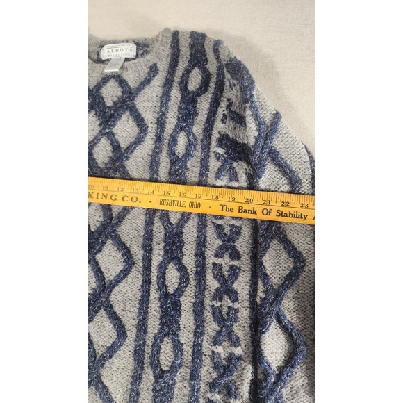 Vintage Talbots Collection Wool Alpaca Blend Hand Knit Sweater Small Striped 90s - Picture 5 of 13